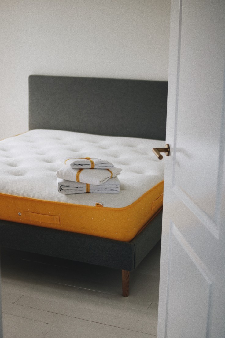 bed frame - bedroom - eve sleep - linen sheets - mattress