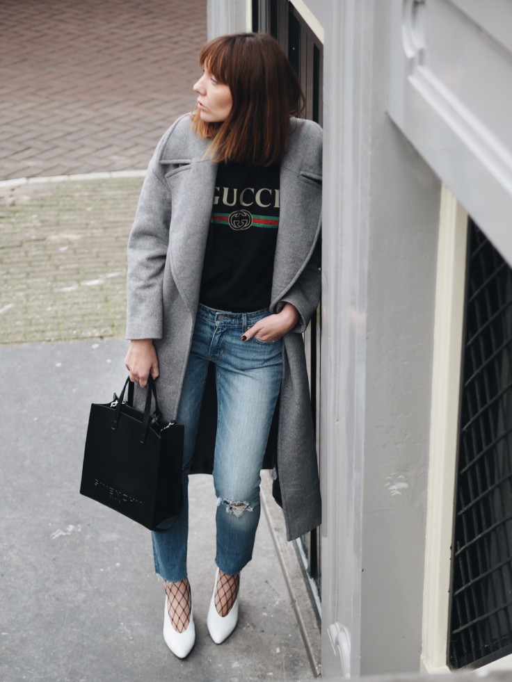 nickyinsideout - fashion - grey coat - inspiration - outfit - street style - style - white shoes - grey coat with white heels
