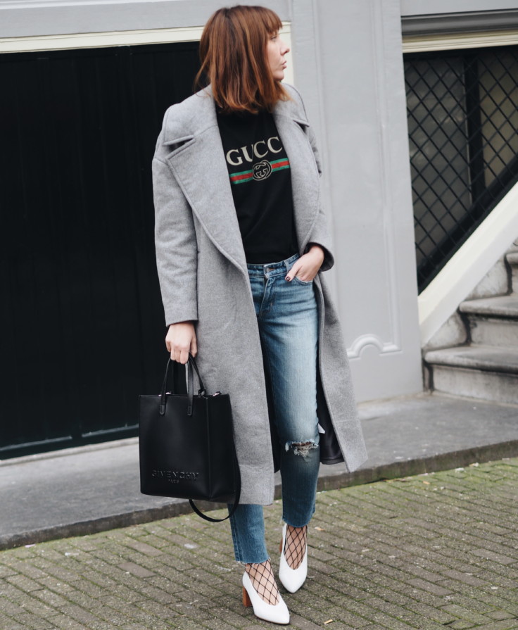 nickyinsideout - fashion - grey coat - inspiration - outfit - street style - style - white shoes - grey coat with white heels